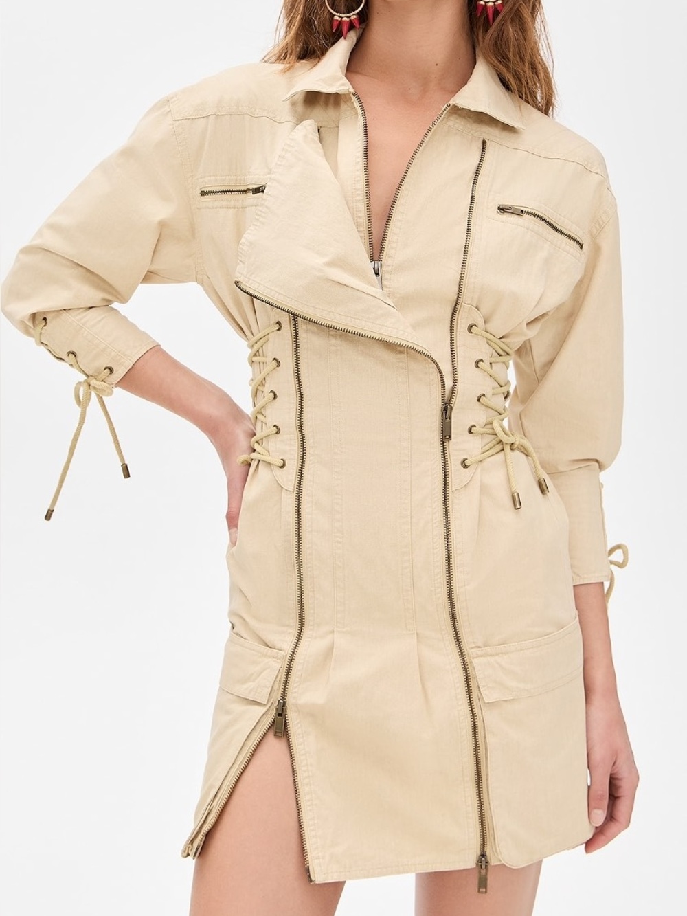 Isabel Marant Izarra Mini Dress in Ecru Tan NWOT
